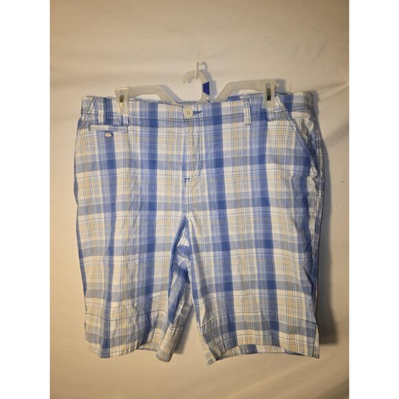 Fashion Bug Pants - Fashion Bug Plaid Bermuda Shorts Womens Plus Size 22 Lightweight Blue